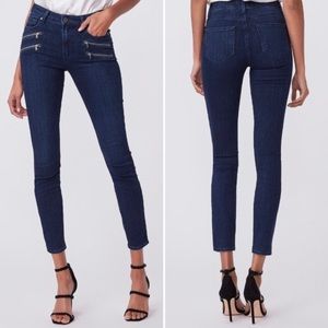 Paige edgemont ultra skinny dark wash zipper jeans 25